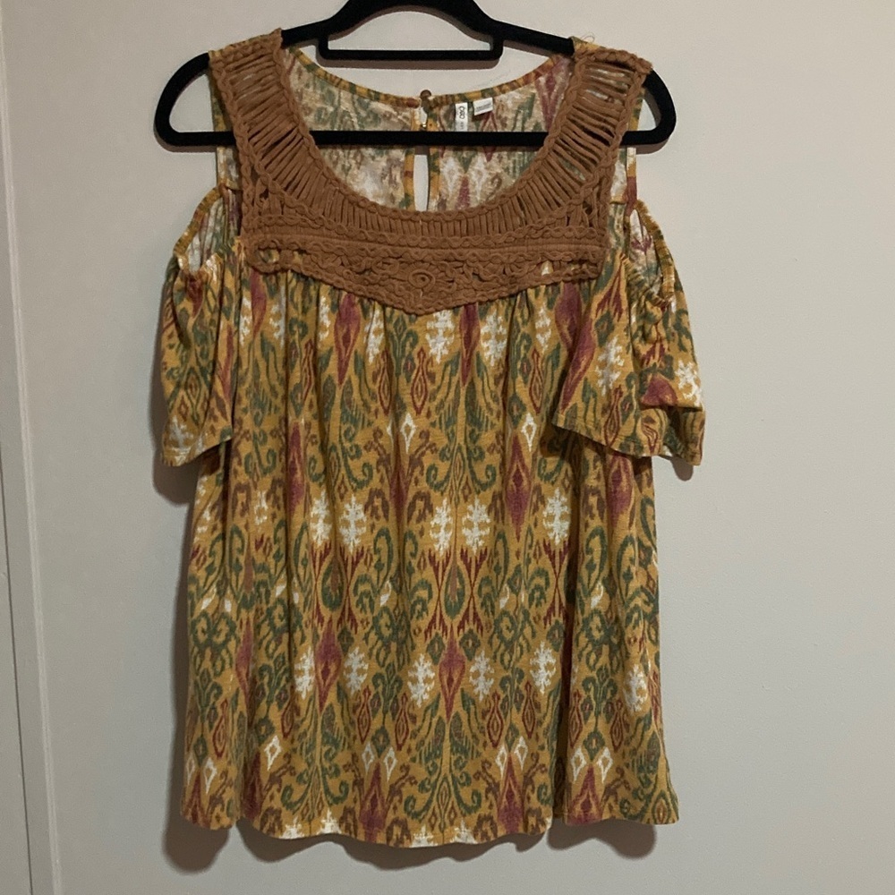 Cato Multicolor Bohemian Off-Shoulder Blouse